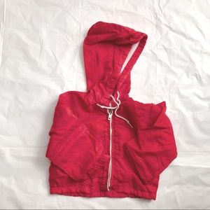 Vintage Red Windbreaker Little Hooded Jacket